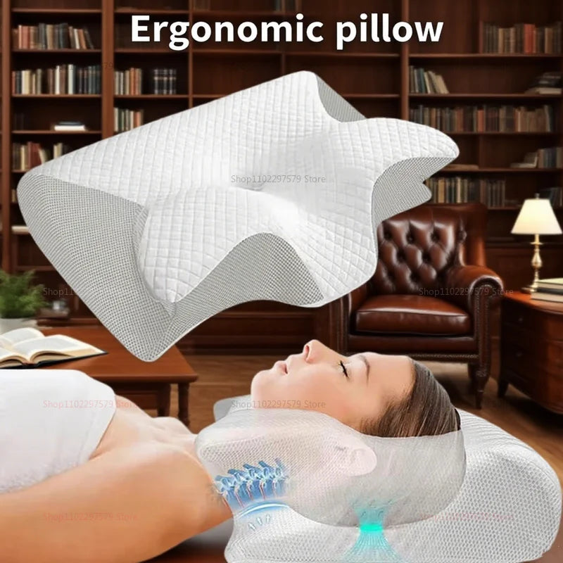 2025 Memory Foam Pillow for Neck Sleep Support Cervical Spine Pain Relief Snoring Reduction Comfortable Sleep Anti Snore Pillow