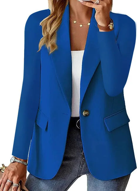 Women's Oversized Blazer Jacket Business Suit Coat Lapel Long Sleeve Solid Button Casual Elegant Coat Trendy Loose Suit Outwear