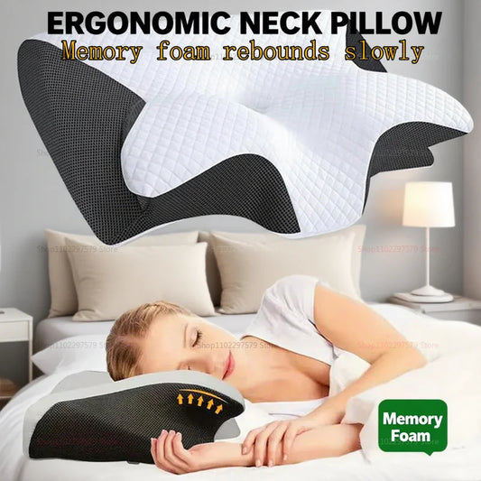 2025 Memory Foam Pillow for Neck Sleep Support Cervical Spine Pain Relief Snoring Reduction Comfortable Sleep Anti Snore Pillow