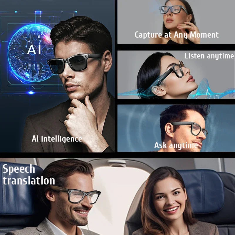 VIVO New Version AI Smart Glasses with 8MP Pixel Take Video Picture 4GB WiFi Contact AI ChatGPT Translation Smart Sunglass